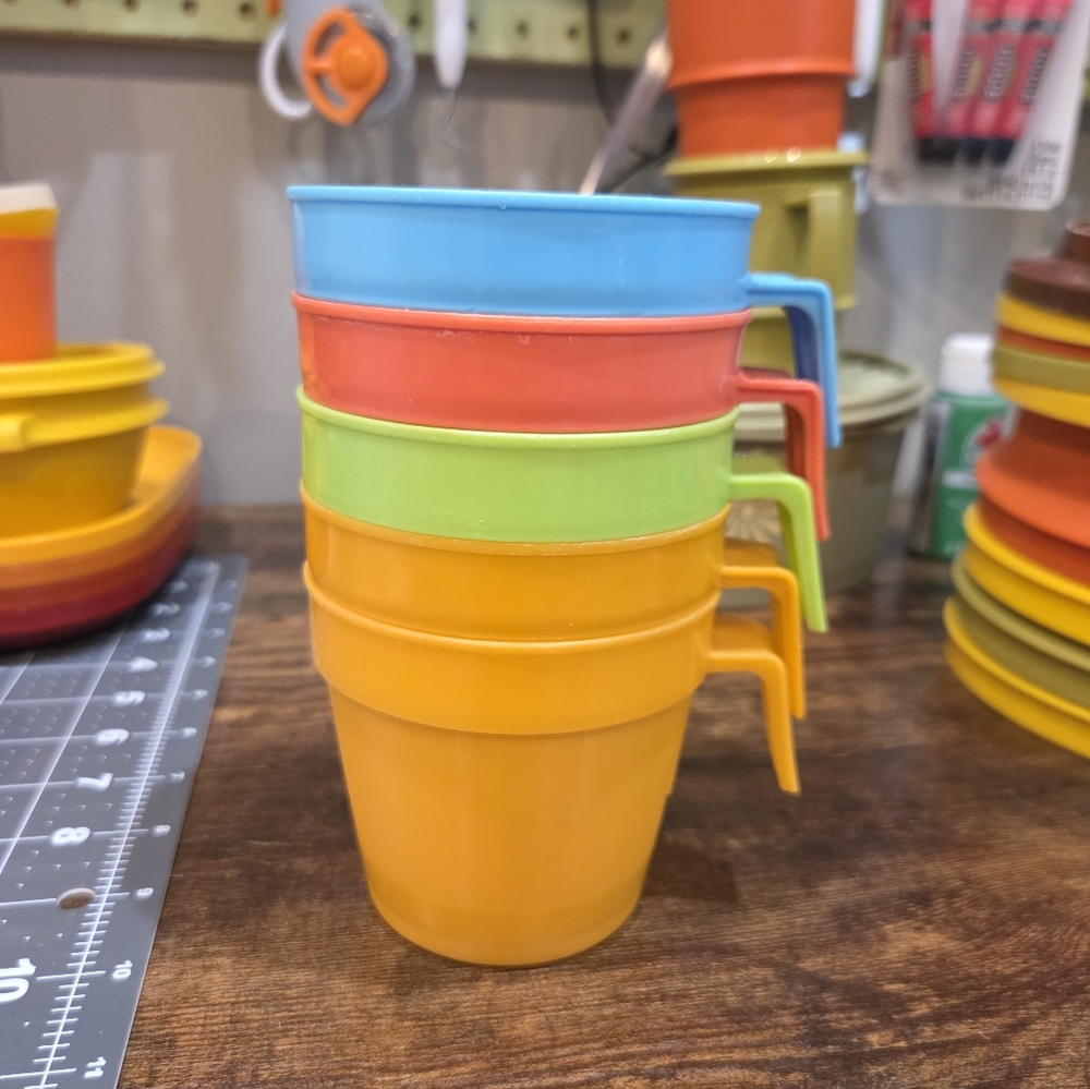 Vintage Margerine Plastic Mugs
